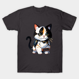Star Cat Tshirt and Stickers Design Cute Cat Sci-Fi Characters Robot Carousel T-Shirt